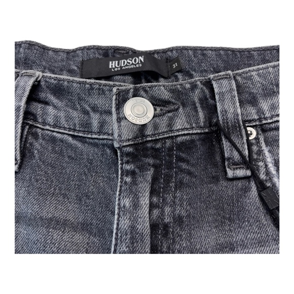 Hudson Los Angeles Jade Distressed Denim Jeans High-Rise Straight Loose Fit 31 - Picture 4 of 8